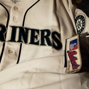 Majestic, Griffey, tags. New home Seattle jersey